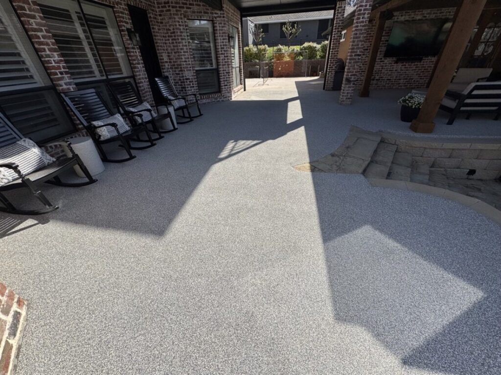 New custom build for outdoor living in Heath, Texas - patio cover, outdoor kitchen, custom wood work and stone work, plus raised beds, turf, and screens.