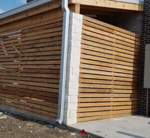 Outdoor Slated Wood Privacy Walls