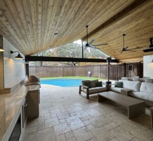 Outdoor patio cover project by luxury custom builders in North Texas - Buildometry