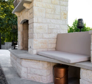 Patio Remodel - Pavilion. Fireplace, Outdoor Kitchen, Concrete stairs,