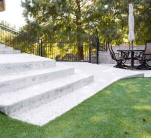 Patio Remodel - Pavilion. Fireplace, Outdoor Kitchen, Concrete stairs,