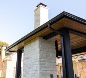 Patio Remodel - Pavilion. Fireplace, Outdoor Kitchen, Concrete stairs,