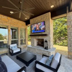 outdoor living, patio, fireplace, outdoor seating and entertainment
