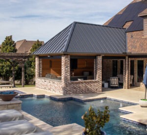 outdoor living, patio remodel, pool, motorized screen