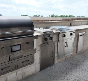 default Outdoor kitchen with built-in gas grill