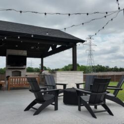 Firepit with Adirondack chairs