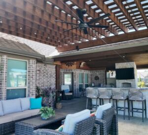 pergola with ceiling fan